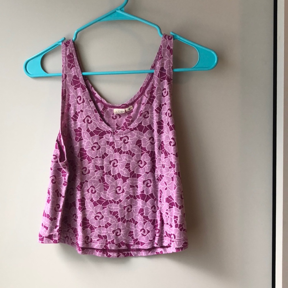 Purple Flower Crop Top